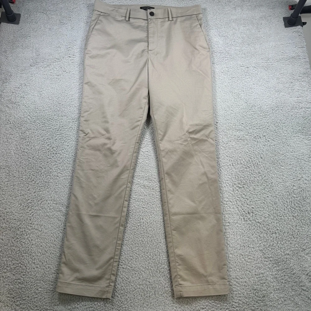 Banana Republic Slim Fit Khaki Chino Pants Mens 33x32 Tan Stretch Cotton Blend